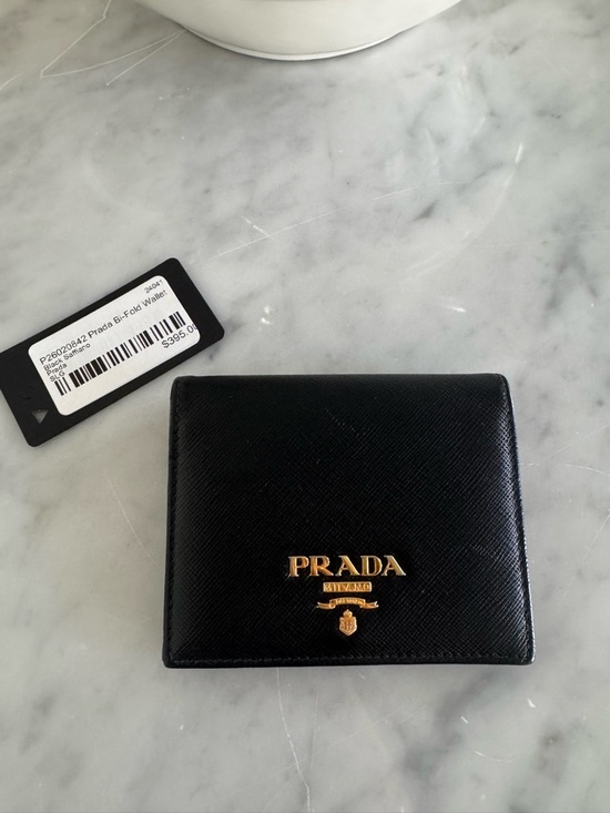 Prada Handbags - Prada bi-fold wallet black saffiano